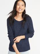 Old Navy Womens Rib-knit Sweater For Women Blue Marl Size Xs