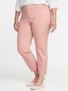 Old Navy Womens Mid-rise Secret-slim Plus-size Pixie Pants Pink Size 22