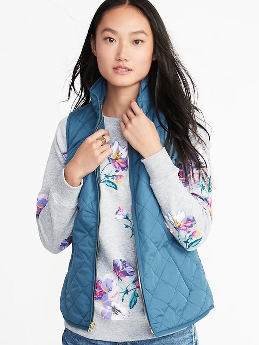 Old Navy Womens Lightweight Quilted Vest For Women Blue Teal Size S