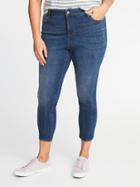 Old Navy Womens Smooth & Slim High-rise Plus-size Cropped Rockstar Jeans Dark Wash Size 26