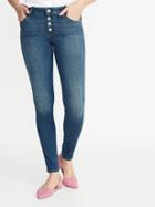 Mid-rise Button-fly Rockstar Jeans For Women