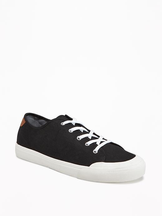 Old Navy Lace Up Herringbone Sneakers For Men - Black