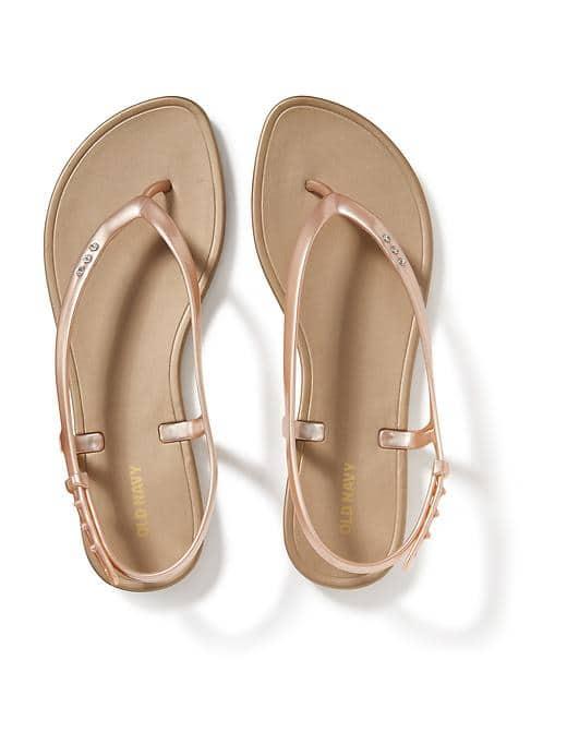 Old Navy Ankle Strap Sandals For Women - Rose Gold