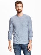 Old Navy Linen Blend Tee For Men - Rough Water