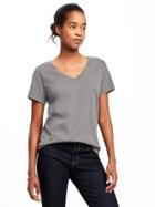 Old Navy Womens Everywear V-neck Tee For Women Blank Slate Size S
