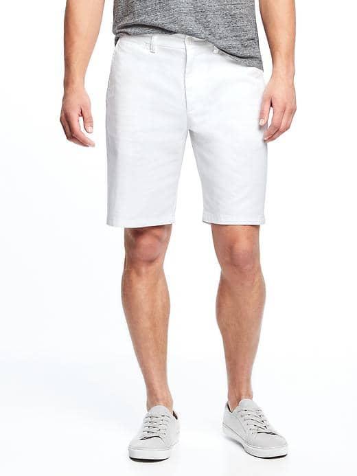 Old Navy Built In Flex Stay White Ultimate Slim Shorts For Men 10 - Cream