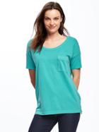 Old Navy Boyfriend Pocket Tee For Women - Teal We Meet