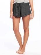 Old Navy Jersey Lounge Shorts For Women - O.n. New Black Stripe