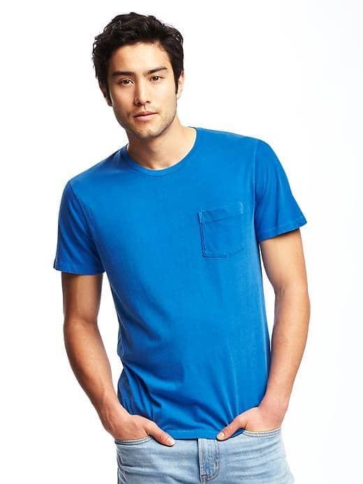 Old Navy Garment Dyed Crew Neck Tee For Men - Bluest Eye