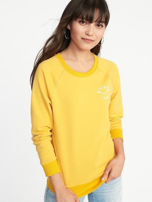 Old Navy Womens Relaxed Graphic Crew-neck Sweatshirt For Women Brunch Crew Size S