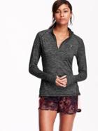 Old Navy Womens Performance 1/4 Zip Pullover For Women Soft Black Stripe Size M