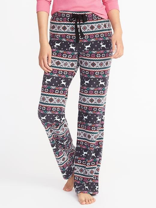 Old Navy Womens Performance Fleece Sleep Pants For Women Reindeer Games Size M