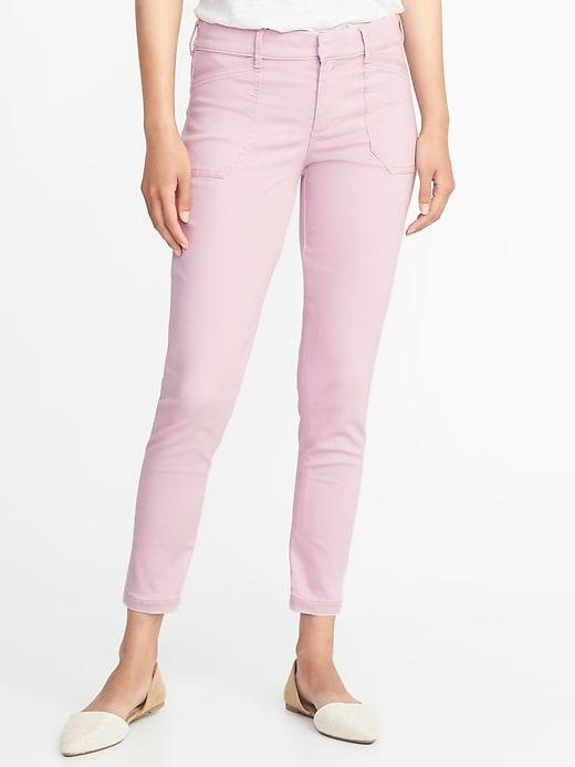 Old Navy Womens Mid-rise Sateen Pixie Ankle Chinos For Women Plum Tonic Size 0