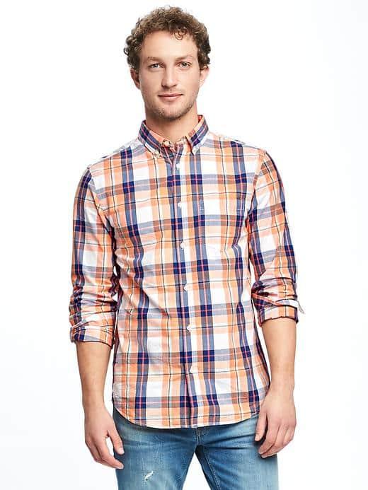 Old Navy Slim Fit Soft Wash Classic Shirt For Men - Fiji Pink