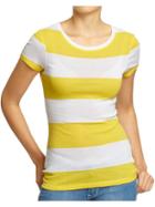 Old Navy Womens Perfect Crew Neck Tees - Yellow Combo
