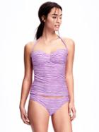 Old Navy Cinched Tankini Top For Women - Purple Alert Neon Nyln