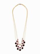 Old Navy Layered Crystal Coin Necklace For Women - Winter Wine