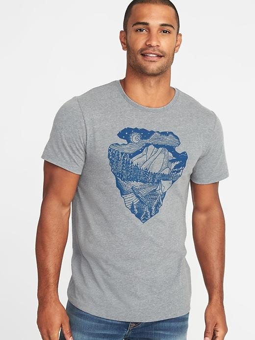 Old Navy Mens Graphic Soft-washed Tee For Men Arrowhead Campground Size M