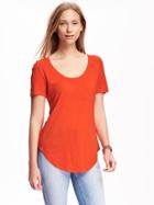Old Navy Relaxed Curve Hem Tee For Women - Darling Clementine