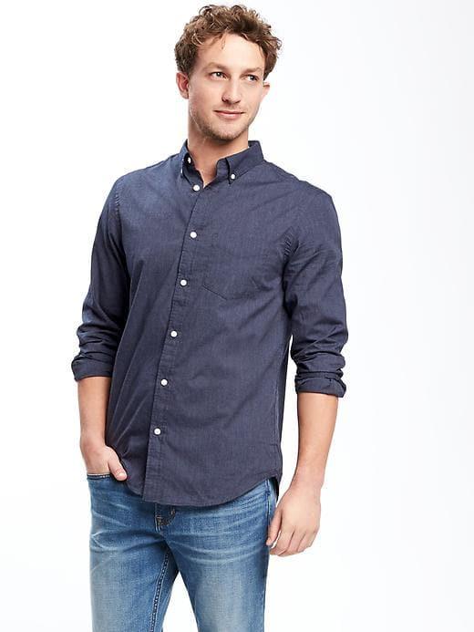 Old Navy Mens Regular-fit Poplin Shirt For Men In The Navy Size Xxl