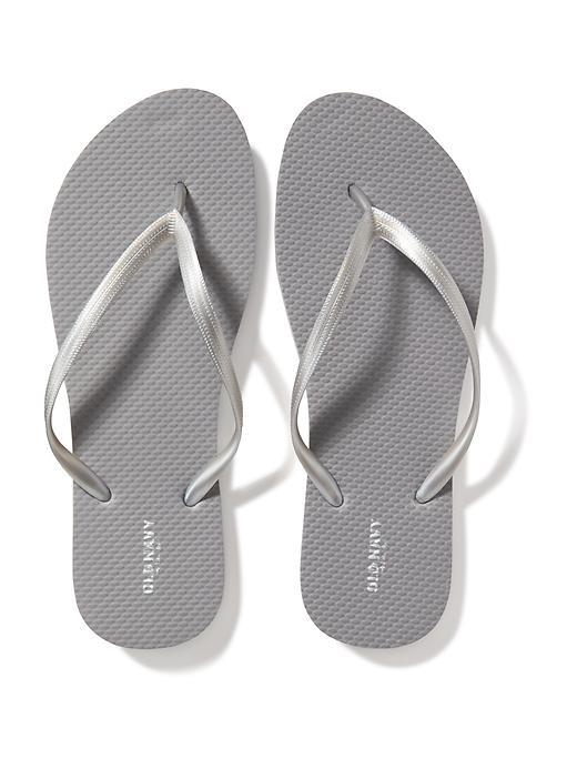 Old Navy Classic Flip Flops For Women - Silver
