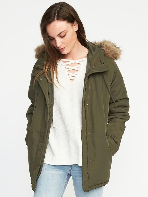 Old Navy Womens Hooded Frost-free Utility Parka For Women Crocodile Tears Size Xxl
