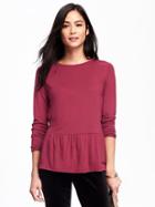 Old Navy Relaxed Peplum Hem Top For Women - Cranberry Cocktail