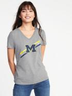 Old Navy Womens Ncaa Team V-neck Tee For Women University Of Michigan Size M