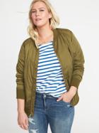 Old Navy Womens Plus-size Nylon Bomber Jacket Olive Juice Size 2x