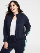 Sleeve-stripe Plus-size Track Jacket