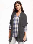 Old Navy Open Front Drapey Poncho For Women - Charcoal