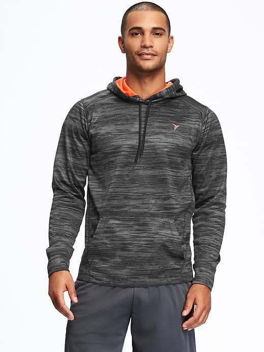 Old Navy Go Dry Cool Graphic Fleece Hoodie For Men - Graphite Heather