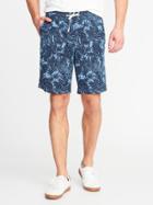 Old Navy Mens Built-in Flex Drawstring Jogger Shorts For Men (9) Blue Palm Size Xxxl