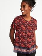 Old Navy Womens Lightweight Tie-back Top For Women Red Print Size Xs