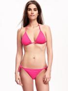 Old Navy Jacquard Patterned String Bikini Top For Women - Flaming Flamingo Top