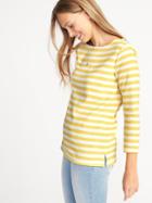 Old Navy Womens Relaxed Mariner-stripe French-terry Top For Women Lime Stripe Size M