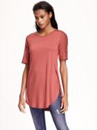 Old Navy Relaxed Lace Shoulder Top For Women - Fireberry