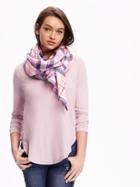 Old Navy Printed Oversized Scarf - Pink Plaid