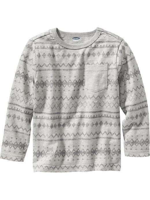 Old Navy Patterned Long Sleeve Tee Size 2t - B12b Medium Hthr Grey
