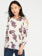 Old Navy Ruffled Cold Shoulder Blouse For Women - White