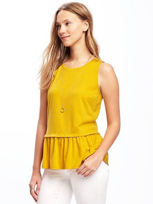 Old Navy Relaxed Peplum Hem Tank For Women - Feeling Corny