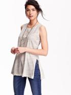 Old Navy Womens Muscle Tee Tunics Size L Tall - Gray Heather