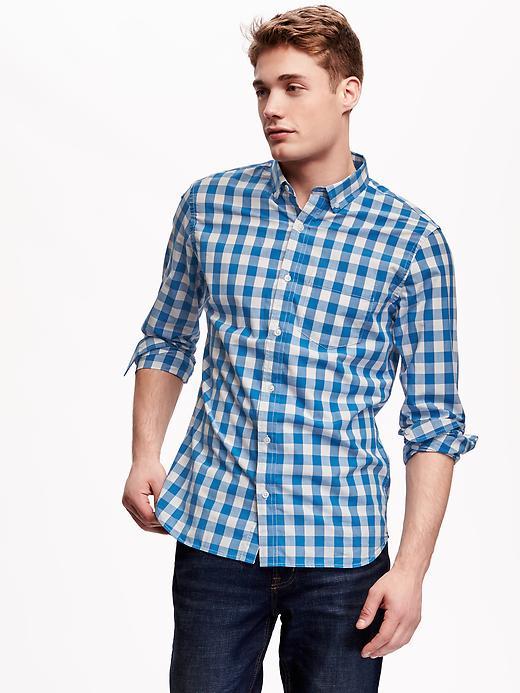 Old Navy Slim Fit Plaid Shirt For Men - Blue Voltage