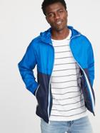 Packable Water-resistant Hooded Windbreaker For Men