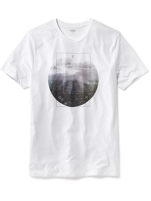 Old Navy Short Sleeve Graphic Tee For Men - Bright White 2