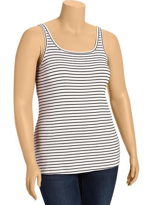 Womens Plus Jersey Stretch Tamis Size 1x Plus - Black/white Stripe