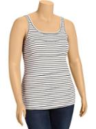 Womens Plus Jersey Stretch Tamis Size 1x Plus - Black/white Stripe