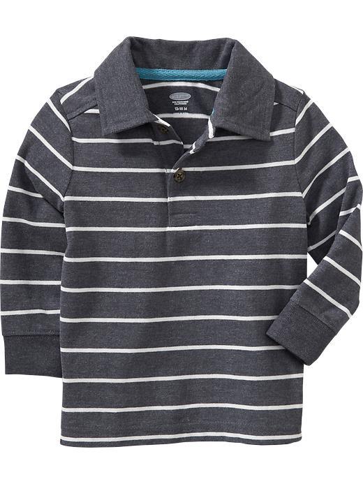 Old Navy Long Sleeved Striped Polo - Carbon