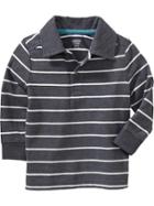 Old Navy Long Sleeved Striped Polo - Carbon