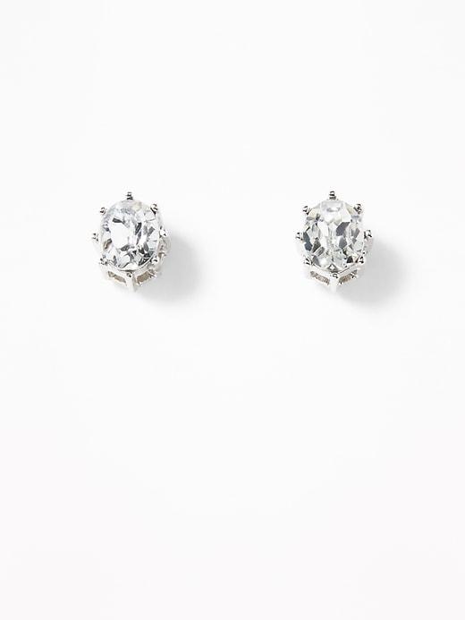 Old Navy Womens Crystal-stud Earrings For Women Clear Size One Size